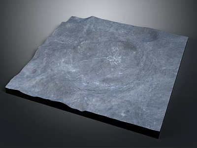 Gray Textured Square Slab With Natural Surface And Detailed Patterns 3d model