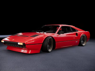 Red Ferrari Sports Car With Sleek Aerodynamic Design And Classic Exterior Styling 3d model