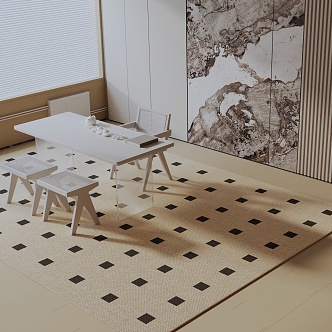 Modern dining table 3d model