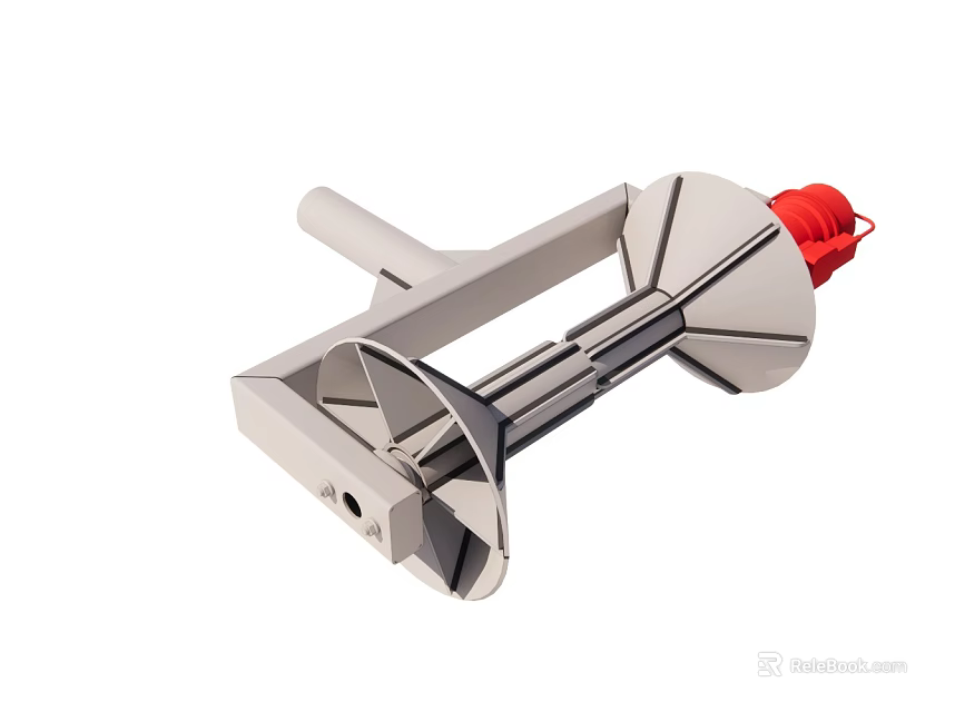 Gray Heavy Duty Clamp Tool With Red Handle For Secure Fixing 3d model