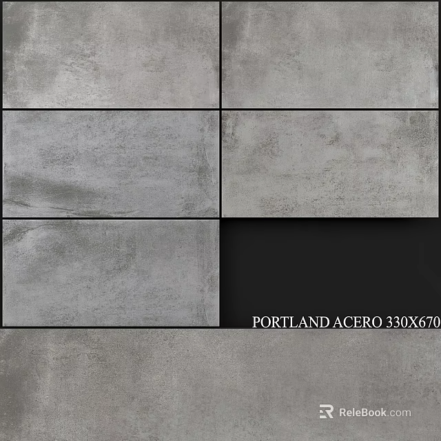 Portland Acero 330X670 Gray Textured Tile For Modern Wall And Floor Design 3d model 