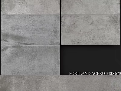 Portland Acero 330X670 Gray Textured Tile For Modern Wall And Floor Design 3d model