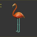 Modern Flamingo Cartoon Flamingo Anime Flamingo 3d model