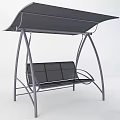Outdoor Play Equipment Garden Swing With Metal Frame Black Mesh Bench And Canopy