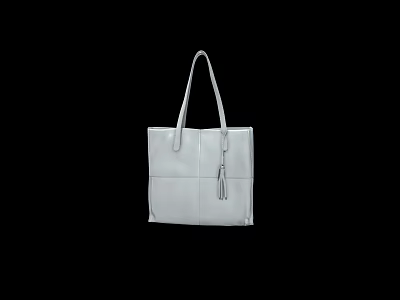 Sleek White Leather Handbag Featuring Long Handles Rectangular Shape And Tassel Detail Design 3d model