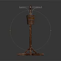 Handmade Vintage Iron Craft Three Legged Stand with Hanging Wooden Buckets