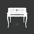 Vintage Wooden Writing Desk with Curved Legs and Drawer Storage Design
