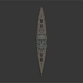 Detailed Military Battleship Model Featuring Intricate Turret And Deck Structure
