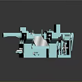 Blue Industrial Mechanical Equipment With Rolling Components And Operational Panels For Manufacturing Use