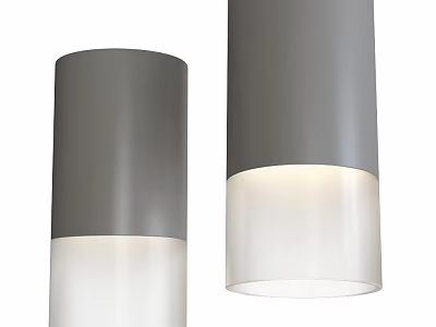 Modern Cylinder Ceiling Lights With Gray Upper And White Lower 3d model
