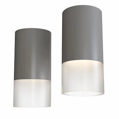 Modern Cylinder Ceiling Lights With Gray Upper And White Lower 3d model