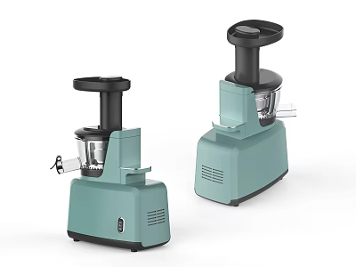 Modern Green Kitchen Food Processors With Black Lids And Sleek Design 3d model