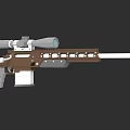 Sniper Rifle With Scope Brown And White Design Long Barrel Tactical Build