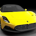 Yellow Sports Car With Sleek Design Black Roof And Front Grille Headlights