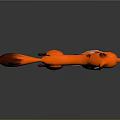 3D Designed Game Movie Character Orange Fox With Fluffy Tail Pink Chest In Standing Pose