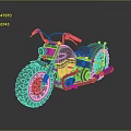 Classic Vintage Motorcycle Design With Large Tires And Chrome Exhaust Pipes