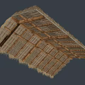 Rustic Ceiling With Thatched Roof And Wooden Frames