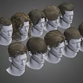 Men's Diverse Hairstyle Designs Featuring Different Haircuts And Styles On Male Head Models