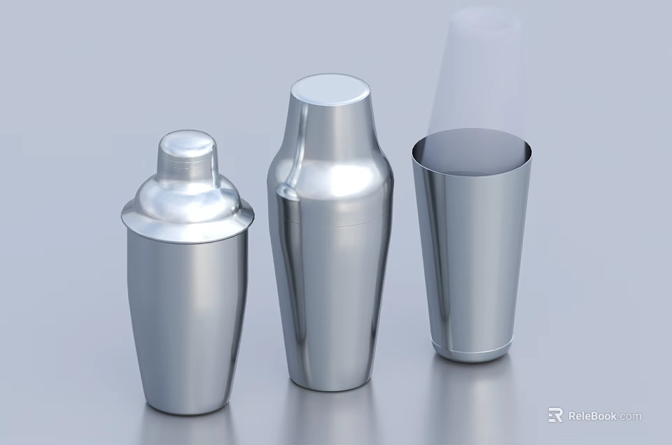 High Quality Professional Commercial Bar Equipment Stainless Steel Cocktail Shakers And Tumblers 3d model 