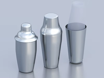 High Quality Professional Commercial Bar Equipment Stainless Steel Cocktail Shakers And Tumblers 3d model