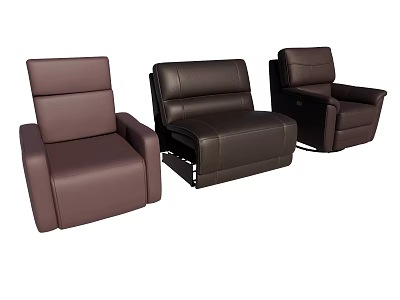 Brown Leather Massage Chairs Three Different Styles With Comfortable Design For Home 3d model