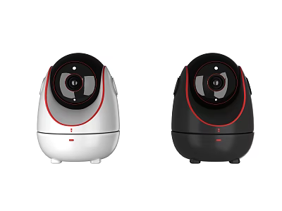 Projection Surveillance Camera With Spherical Design In White And Black Colors 3d model