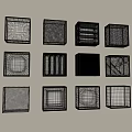 Various Designed Square Boxes Arranged On Light Colored Wall Surface