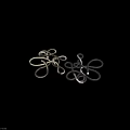 Intricate Twisted Metallic And Black Leather Decorative Objects With Silver Accents
