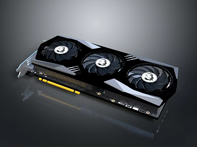 High Performance Digital Graphics Card With Triple Cooling Fans And Efficient Design 3d model
