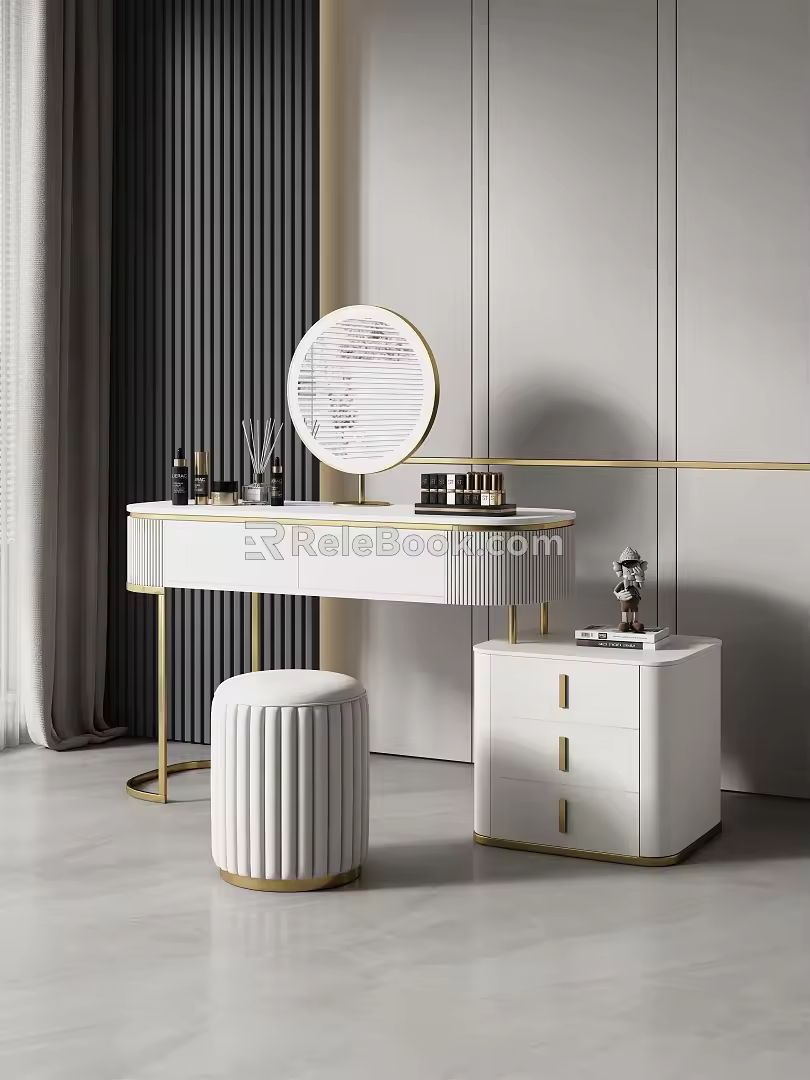 Light Luxury Dressing Table 3d model