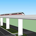 High-speed rail city light rail 3d model