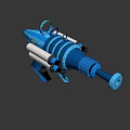 Game Movie Character Holding Blue Toy Gun With Glowing Light Feature