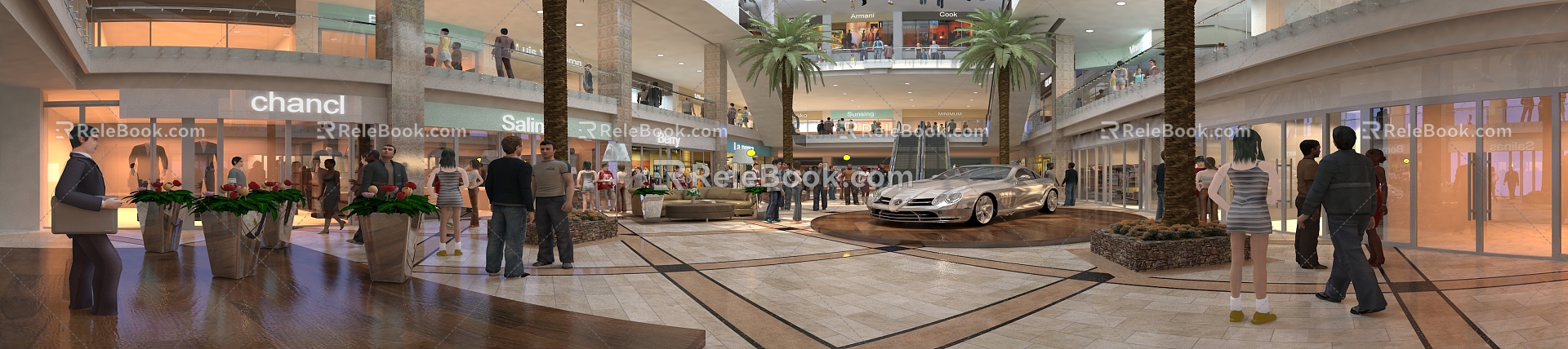 Modern Shopping Mall Atrium 3d model