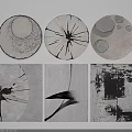 Shower Sauna Interior Design With Abstract Black And White Circular Art Elements