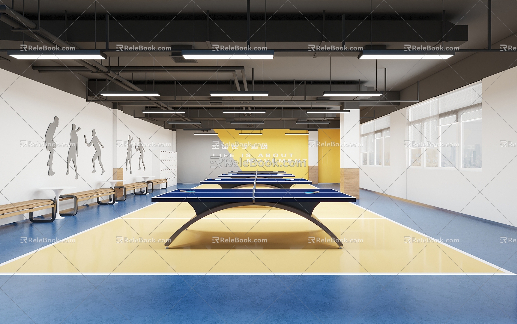 Table Tennis Activity Room 3d model