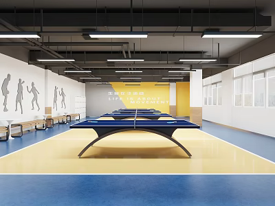 Table Tennis Activity Room 3d model