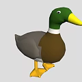 Cute Duck Stuffed Toy With Green Head Yellow Beak White Neck Ring And Yellow Feet