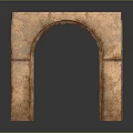 Detailed Brown Stone Textured Arched Structure With Multiple Arches And Columns 3d model