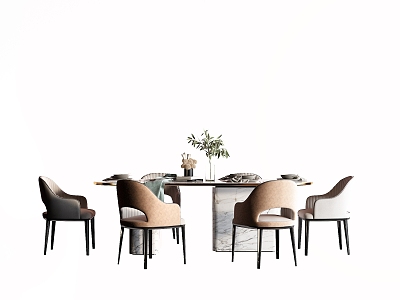 Modern Dining Table and Chair 3d model