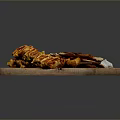 Tasty Grilled Chicken Skewers with Flatbread French Fries Fried Egg and Rice on Wooden Platter