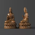 Traditional Seated Guanyin Bronze Sculpture With Intricate Details And Lotus Base