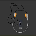 Portable Study CD Player Electronic Device with Blue Body and Yellow Headphones