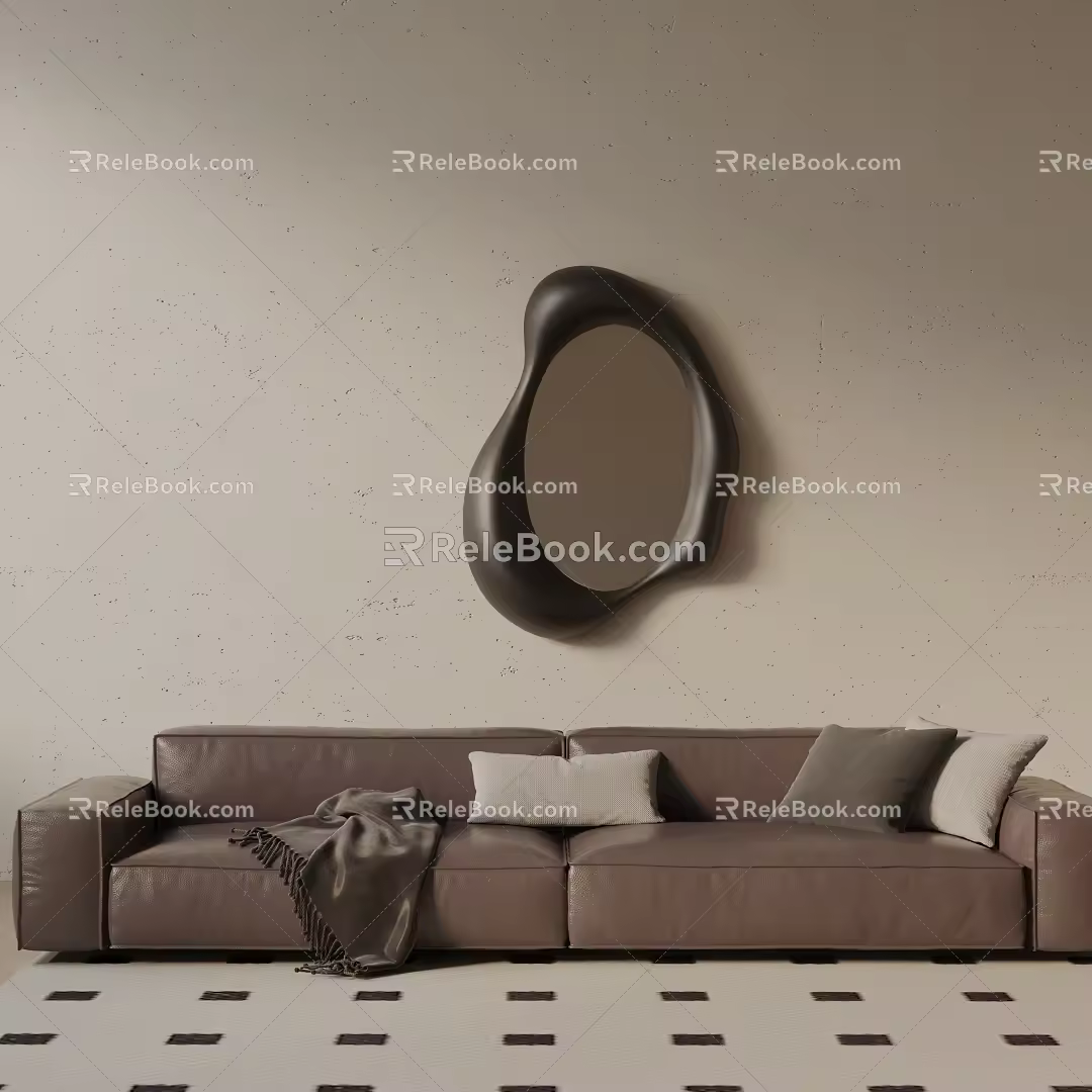 Modern three-seat sofa 3d model