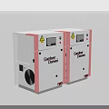 Gardner Denver Industrial Compressor Systems With Dual Units Warning Signs And Control Panels