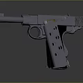 Double Black Metal Pistols With Shiny Surface And Tactical Grips On Dark Background