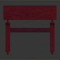 Red Dining Table with Two Drawers and Modern Base Design for Contemporary Home Interior