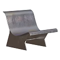Modern Metallic Curved Leisure Chair With Unique Design Sleek Structure And Sturdy Base