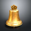 Exquisite Golden Bell Shaped Sculpture With Crown Decoration On Top