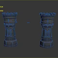 Ornate Medieval Castle Towers With Crenellated Tops And Decorative Stone Bases