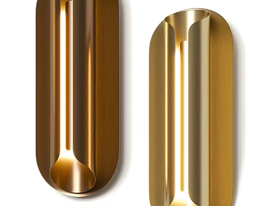 Modern Gold Tone Wall Lamps With Sleek Design And Warm Glow 3d model